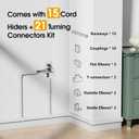 212.6in Cord Hider Wall, Cord Covers for 2-3 Wires on Wall, Paintable Cable Hider Raceway, Easier Set-up Wire Hider Wire Covers for Cords on Wall, Self-Adhesive Cable Cover, W0.95 H0.55in, White