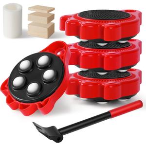 Furniture Lift Mover Tool Set - Heavy Duty Furniture Movers 700lbs Capacity, 360 Sliding Wheel Sliders for Moving Sofa/Refrigerator, Self-Adjusting Base Lifter, Anti-Fall Heavy Item Moving Kit