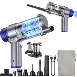 JONYJ Handheld Car Vacuum Cleaner Cordless, 16000PA Hand Held Vacuum Portable, 2 in 1 Air Duster and Mini Vacuum Cleaner Rechargeable with Led, Multi-Nozzles & Washable Filters for Home Office Car Pet JONYJ Handheld Car Vacuum Cleaner Cordless, 16000PA Hand Held Vacuum Portable, 2 in 1 Air Duster and Mini Vacuum Cleaner Rechargeable with Led, Multi-Nozzles & Washable Filters for Home Office Car Pet