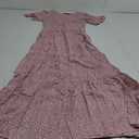 Maggeer Womens 2025 Summer Fall Smocked Wedding Guest Maxi Dress Casual Short Sleeve Floral Boho Flowy Long Dress Small