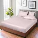 ROYALE LINENS 300 Thread Count 100% Long Staple Combed Cotton Fitted Sheet Full - Super Soft Deep Pocket Bottom Sheet - Fitted Sheets Only - Elastic Sheets (Full, Lavender)
