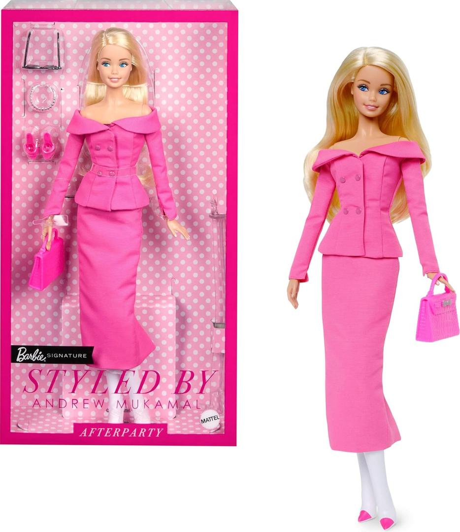 Barbie Signature Styled by Andrew Mukamal Fashion Doll, Collectible with 3 Day-to-Night Looks & Accessories, Includes Stand