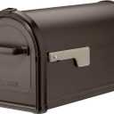 Architectural Mailboxes Hillsborough Heavy Duty Decorative Steel Metal Post Mounted Mail Box for Outside, Rubbed BronzeLarge Curbside Mailbox with Magnetic Latch