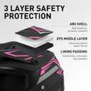 SPARK Youth Motocross Helmet Kids Dirt Bike Helmets DOT Certified - Full Face, Lightweight & Breathable for Off-Road E-Bike UTV MX ATV (with Gloves Goggles Mask) 4Pcs Set (Black Pink, Medium)
