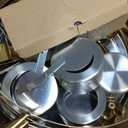 Chafing Dish Buffet Set 4 Pack, 5QT Gold Round Chafing Dishes for Buffet, High Grade Chafers and Buffet Warmers Sets with Glass Lid, Rolled-Edge Food Warmers for Parties, Weddings, Catering