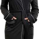 NY Threads Waffle Robes for Women, Soft Womens Robe, Lightweight Knee-Length Women's Bathrobe (Medium, Black)