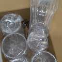 Cheardia 6 Pack Plastic Milkshake Glasses, 13.5 oz Old Fashioned Soda Glass Footed Ice Cream Cups, Clear Pina Colada Fountain Glasses Milkshake Cups for Sundae, Juice, Tropical Drinks, Party