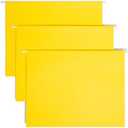 Smead Standard Hanging File Folders, 10 Count, Yellow, 1/5-Cut Adjustable Tabs, Letter Size (64069)
