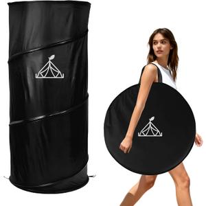 Pop up Changing Tent, Portable Shower Tent Changing Room, Privacy Portable Bathroom Collapsible Emergency, Compact Dressing Room Tube with Carry Bag for Camping, Beach, or Outdoors (Black), 22.8 inches x 22.8 inches x 59 inches