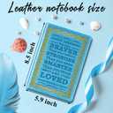 Light Blue A5 Lined Leather Journal Notebook,Inspirational Leather Journal Notebook for Men Women,200 Pages 100 Gsm Thick Ruled Paper Daily Diary for School,Travel,Business,Work (Light Blue)