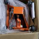 VEVOR Hydraulic Motorcycle Lift Table, 350 lbs Capacity Motorcycle Scissor Jack Lift with Wide Deck, J-Hooks, 4 Wheels, Hydraulic Foot-Operated Jack Stand for ATV Dirt Bikes