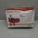 Homemate Heated Blanket Electric Throw - 50"x60" Heating Blanket Throw 1/2/4/6/8 Hours Auto-off 10 Heat Level Heat Blanket Over-heat Protection Flannel Sherpa Heater Blanket Electric ETL Certification (Ruby Red)