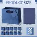 Qilery 50 Pcs Wedding Paper Gift Bags Bulk with Tissue Paper Small Gift Bags with Handle and Tags for Birthday Wedding Mothers' Day Party Business(Navy Blue,4.7 x 2.4 x 3.9'')