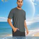 TACVASEN Men's Rashguard Shirts Short Sleeve UPF 50+ Sun Protection SPF T-Shirt Quick Dry Fishing Swim Athletic Tops (Gray, XL)