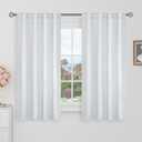 BGment Blackout Curtains 48 Inches Long for Windows - 38 x 48 inch Curtains Rod Pocket and Back Tab Thermal Insulated Room Darkening Curtains for Kitchen/Cafe Room, 2 Window Panels, Greyish White