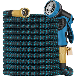 Expandable Garden Hose 100FT-Expanding Water Hose with Thumb-Controlled 10 Spray Nozzles&3750D Outer Fabric, Durable Collapsible Latex Core, Ultra Lightweight & Flexible