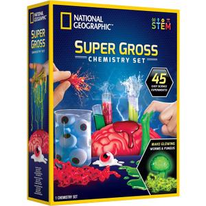 National Geographic Gross Science Kit - 45 Gross Science Experiments- Dissect a Brain, Make Slime, Creepy STEM Project for Boys and Girls, Birthday Gifts for Kids 8-12 