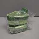 Suction Cup Kitchen Sink Caddy – Triangular Sink Drain Basket & Strainer – Small Corner Sink Trash Catcher for Vegetables, Fruits, Sponges, Soap – Space-Saving Organizer (2, Green)