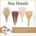 400 Pcs Dried Pampas Grass Decor Bulk 17 Inch White Dried Reed Grass Bunny Tails Dried Flowers Natural Fluffy Reed Grass Pampas Grass Brown White Pampas for Boho Home Table Party Wedding Decorations