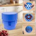 Cherry Pitter Tool - Cherry Seed Remover for Multiple Cherries, Easy Push Press One-Hand Operation, Perfect for Canning, Baking & Jam Making (Blue)