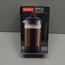 Bodum 34oz Brazil French Press Coffee Maker, High-Heat Borosilicate Glass, Black - Made in Portugal