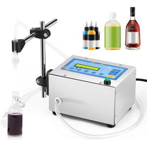 Hanchen Liquid Filling Machine 1118 Ounce Bottle Filler Machine Automatic Liquid Dispenser Electric Digital Control Diaphragm Pump for Water Juice Cosmetic Oil Single Heads One Year  110~220V