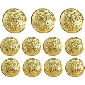 Grekywin Vintage Metal Button Brass High-Grade Buttons for Jeans, Coat, Blazer, Suits, Jacket etc. Exotic Customs Style (Gold)