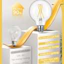 EDISHINE 6 Pack G25 Globe Light Bulbs, Dimmable Vintage LED Edison Bulbs, CRI90+ 5W Equivalent 60W, Clear LED Filament Vanity Light Bulbs, 5000K Daylight White, 500LM, E26 Base