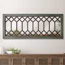 Farmhouse Mirror for Wall Decor: 43.3"x17.7" Large Rustic Windowpane Mirror