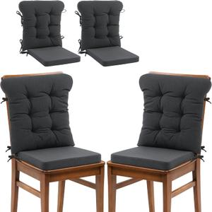 ROYALAY 2 Sets Cushions for Kitchen Chairs, Dining Chair Back Cushion with Straps, Dining Room Seat Pad & Back Pad with Removable Cover