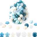 Ball Pit Balls, Safe Non-Toxic BPA-Free Crush-Proof Plastic Balls for Toddlers, Gift for Kids Birthday & Christmas, for Indoor Playpens, Party Decorations & Amusement Activities (100PCS, Ball and Star)