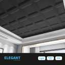 Art3d 12-Pack Square Black Drop Ceiling Tile 2ft x 2ft, PVC Ceiling Panel 24 x 24in
