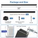 BLIKA 60 Pack 32" Square Aluminum Deck Balusters, 3/4" Black Aluminum Deck Spindles with Anti-UV Black Baluster Connectors, Hollow Metal Balusters for Wood and Composite Deck Porch Railing System