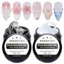 3D Gel Nail Art Hard Sculpting Gel for Nails 2PCS, Non-Sticky Solid Builder Gels for Molding Shaping Extension DIY Nail Design Manicure Set for Ladies, Clear&Milky White