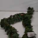 6' Green Flowering Pine Needle & PVC Mixed Tips Garland with 35 battery BOX LEDs