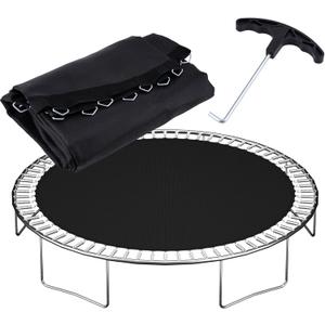 Trampoline Replacement Mat Fits 12ft 14ft 15ft Round Trampoline Frame with V-Hooks Trampoline Mat, UV-Resistant, with Spring Hook(Not Include Spring) (15FT|159" Wide|96 V-Rings | Fits 6.5-7" Springs)
