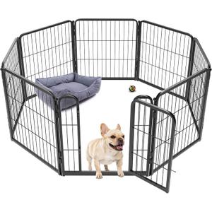 FXW Homeplus Unleashed Indoor Dog Playpen - Stress-Free and Safe Play, Heavy Duty 24 Inch 8 Wire Panels Dog Pen for Puppy and Small Dogs, BlackPatented