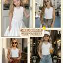 Girls' Tank Tops Sleeveless Shirts | Ribbed Knit, V Neck, Slim Fit, Summer, Casual, Basic Undershirts, Cute, for Kids 5-14Y, Teen, Solid Color, Back to School