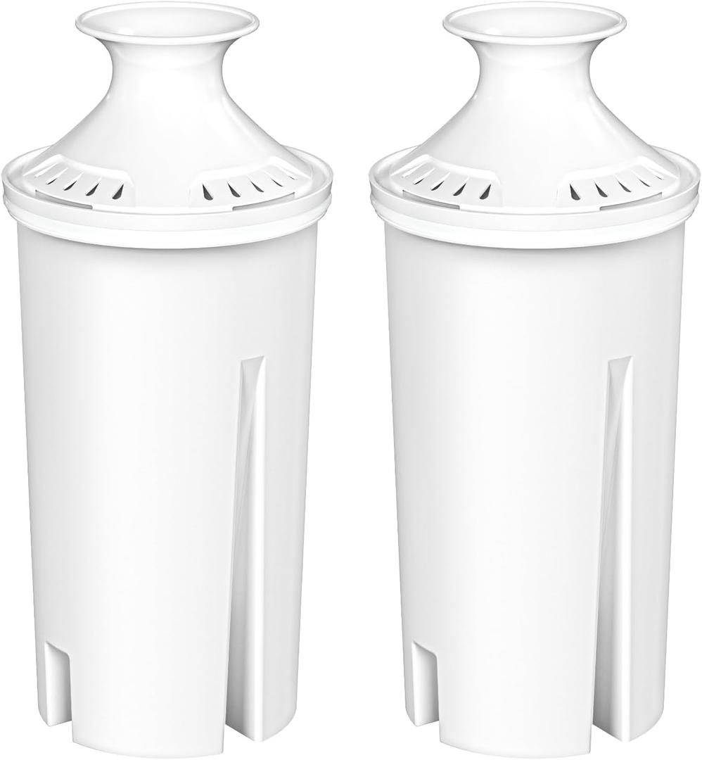 Fil-Fresh 2-Pack Filter Replacements for Brita Water Pitchers and Dispensers, NSF 53&42 Certified to Reduce Cadmium, Mercury, Copper, Zinc, BPA free, Lasts 2 Months or 40 Gallons