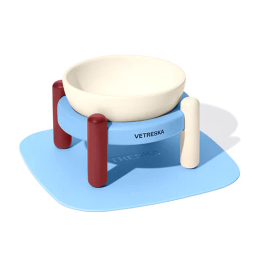 Vetreska Mist And Merlot Pet Bowl and Mat Set, Small
