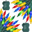 2 Pack 100 LED Outdoor Christmas Lights, 35FT Battery Operated Mini String Lights with 8 Modes & Timer Xmas Tree Lights Waterproof for Patio Garden Party Wedding Holiday Decor Multi-Color