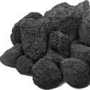 Calofulston 2"-4" Black Lava Rock, 10lbs Large Volcanic Lava Rock for Fire Pit, Gas Logs, Aquarium, Fireplace, Fire Bowl