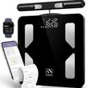 FITINDEX Body Composition Scale for Body Weight, Smart Scales with BMI, Body Fat, Muscle Mass, 8-Electrodes, 50 Composition Measurements, Bathroom, Digital, Bluetooth, FSA or HSA Eligible