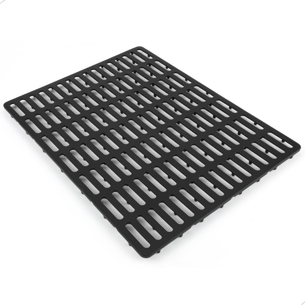 Kitchen Sink Mat, Sink Protector, Silicone Mat, Heat Resistant, No Smell, Raised Feet, 16.34 x 12.8 (Large, Black)