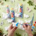 Foilswirl 24 Set Butterfly Ceramic to Paint Spring Butterfly DIY Painting Kit Paint Your Own Crafts Unpainted Figurines Decor with Brushes Acrylic Bags for Spring Decor Party Favor Gifts