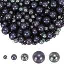PATIKIL 4/6/8/12/14mm Pearl Bead for Vase Filler, 600 Pcs NO Hole Round Faux Pearl Floating Beads for Centerpieces Wedding Vase Filling Crafts Aquarium Home Decor, Grey