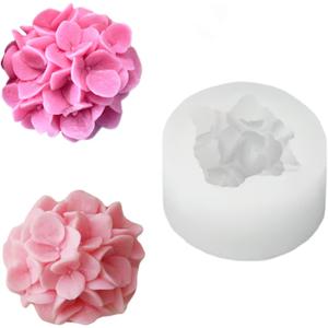Hydrangea Flower Candle Mold, 3D Flower Handmade Soap Mould for Fondant Handmade Soap Lotion Bar Wax Casting Crayon Cake Ice Cream Clay Cake Decorating (1.5in)