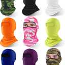 Xeoxarel 9 Pcs Ski Mask Balaclava, Full Face Cover, UV Sun Protection Cooling Neck Gaiter, Clothing Scarf Bandana Men/Women