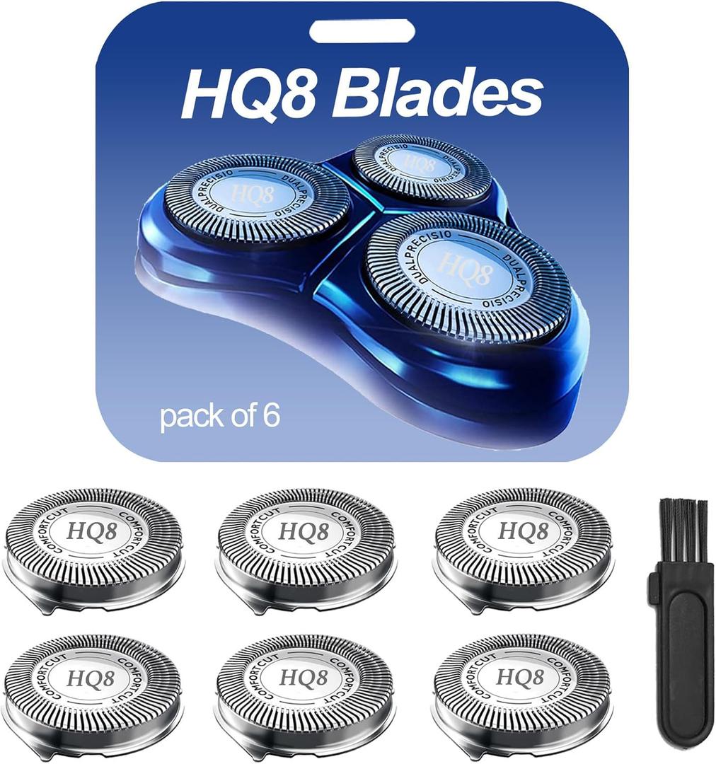HQ8 Shaver Replacement Blades Compatible with Philips Norelcos Aquatecc PT710 720 730 870, AT751 AT752 AT880 890 Razors, Replacement Blades with High Performance - Shave Wet and Dry, 6Packs.