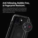 PATCHWORKS Lumina Designed for iPhone 13 5G Case 6.1 inch (2021) Diamond Crystal Clear Never Yellow Shockproof Hard Back Slim Thin Protective Soft Flexible Protector Transparent - Black